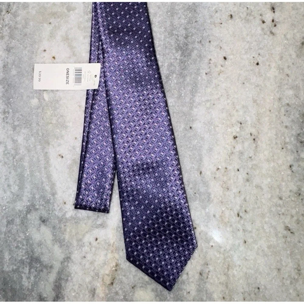 NWT Banana Republic Ditsy Geometric Neck Tie Purple Business Office O/S